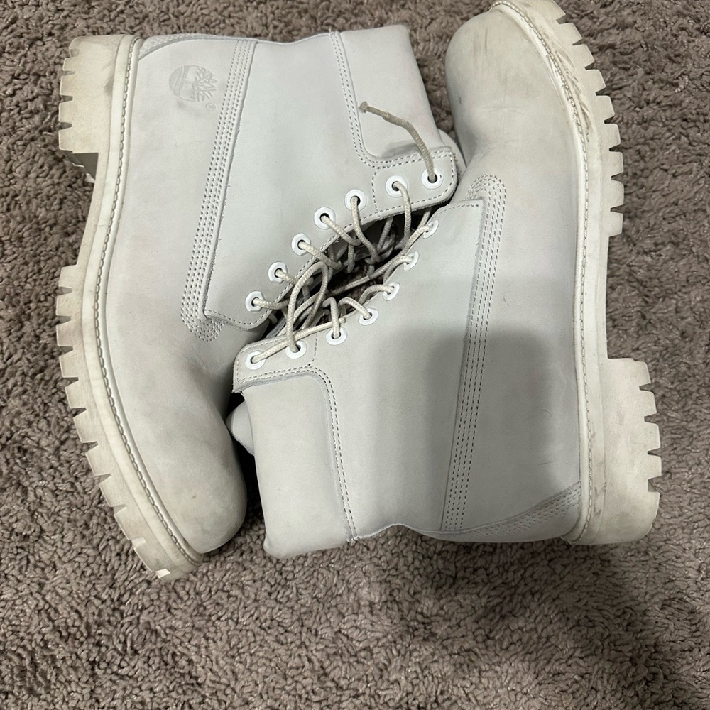 Timberland Light Gray Lace-Up Boots